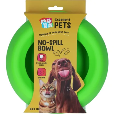 Excellent Pets No-Spill Bowl - Groen