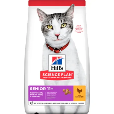 4x Hill's Science Plan Kattenvoer Senior 11+ Kip 3 kg