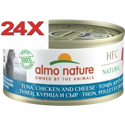 Almo Nature HFC cat tonijn&kip&kaas 24x70gr