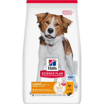 Hill's Science Plan Hond Adult Light Medium Kip 14kg