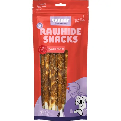 Braaaf Rol Sticks Hondensnack Kip 25 cm 240 gr