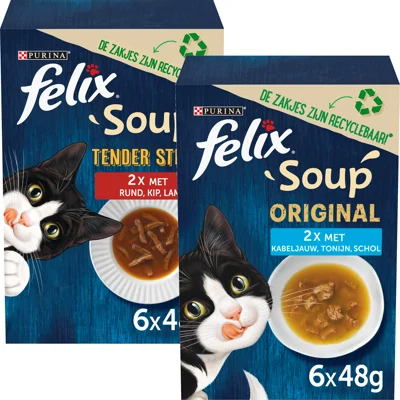 Felix Soup Vis Selectie -  12 x 48 gram