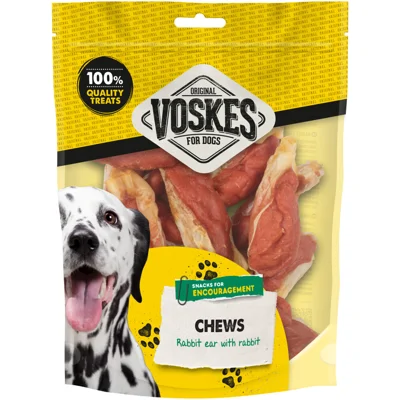 Voskes Hondensnacks Original Konijnenoren met Konijn 400 gr