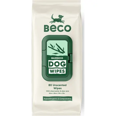 Beco Bamboo Dog Wipes hypoallergene doekjes hond (80 stuks) 5 x Geurloos