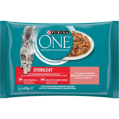 12x Purina ONE One Pouch Sterilcat Adult Zalm 4 x 85 gr