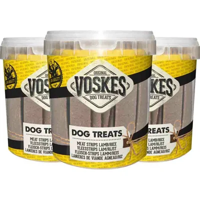 3x Voskes Emmer Vleesstrips Lam 600 gr