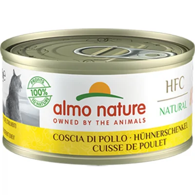 48x Almo Nature HFC Natural Kattenvoer Nat Blikje Kippenboutvlees 70 gr