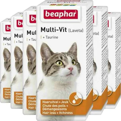 6x Beaphar Multi-Vit Laveta Kat 20 ml