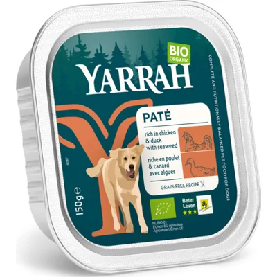 Yarrah Bio Alu Paté Grainfree Hondenvoer Nat Kip&Eend 150 gr