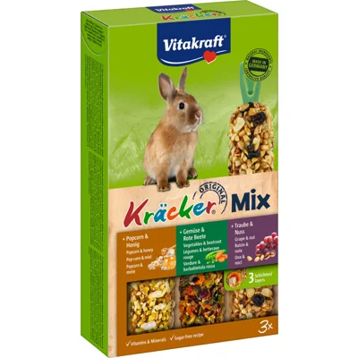 Vitakraft Trio-Mix Konijn Popcorn, Groente & Noot - 160 g