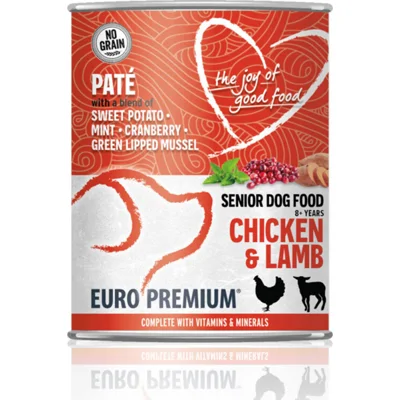 Euro-Premium Paté Senior Hondenvoer Nat Chicken&Lamb 400 gr