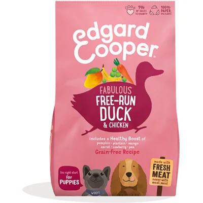 Edgard & Cooper Puppy Eend & Kip 12kg grote brok