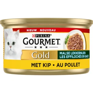 Gourmet Gold Malse Lekkernijen met kip natvoer kat (24x85 g) 1 tray (24 x 85 g)