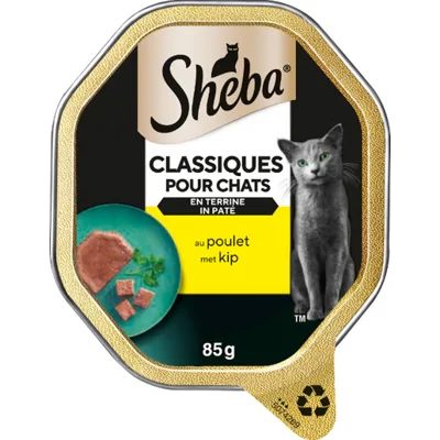 Sheba Classics paté met kip natvoer kat (kuipjes 85 g) Per 22 (22 x 85 g)