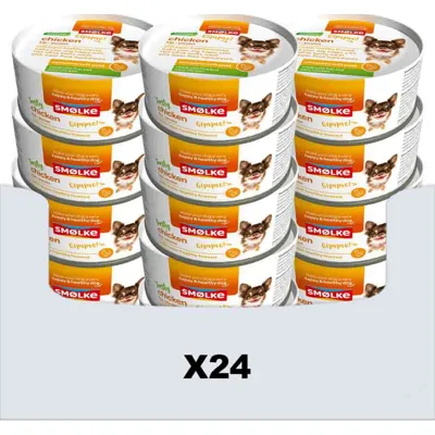 24x Smolke Hondenvoer Soft Paté Kip 125 gr