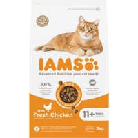 3x IAMS Cat senior 11+ Kattenvoer Chicken 3 kg