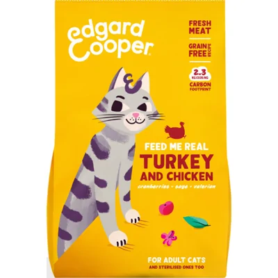 4x Edgard&Cooper Kattenvoer Adult Kalkoen - Kip 2 kg