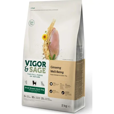 4x Vigor&Sage Hondenvoer Small Well-Being Ginseng 2 kg