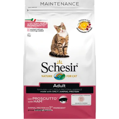 6x Schesir Kat Dry Maintenance Ham 1,5 kg