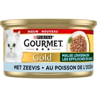 Gourmet Gold Malse Lekkernijen met zeevis natvoer kat (24x85 g) 1 tray (24 x 85 g)