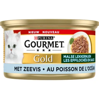 Gourmet Gold Malse Lekkernijen met zeevis natvoer kat (24x85 g) 1 tray (24 x 85 g)