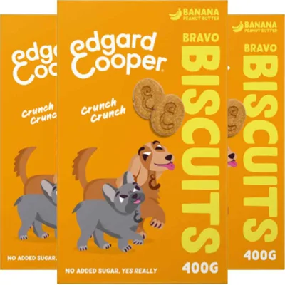 3x Edgard&Cooper Adult Biscuit Banaan&Pinda 400 gr