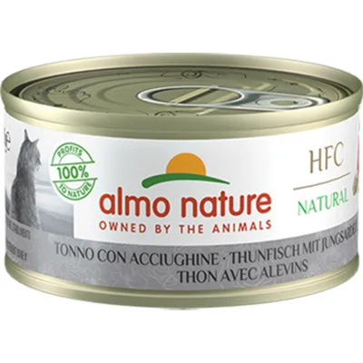 48x Almo Nature HFC Natural Kattenvoer Nat Blikje Tonijn&Ansjovis 70 gr