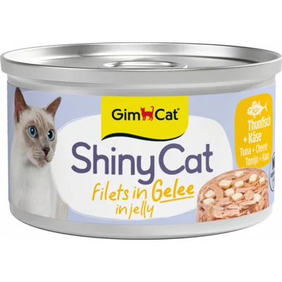GimCat Kattenvoer Nat ShinyCat Filets in Jelly Tonijn&Kaas 70 gr