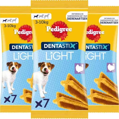 3x Pedigree Hondensnack Dentastix Light Mini 58 gr