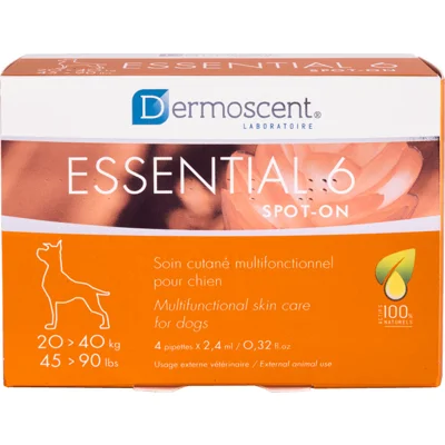 Dermoscent Essential 6 Spot-On hond (20 tot 40 kg) 4 pipetten