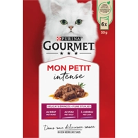 Gourmet Mon Petit Intense met rund, kalf, lam natvoer kat 4 x (6 x 50 g) product name