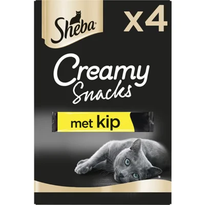 Sheba Creamy Snacks met kip kattensnack (4 st) 2 verpakkingen
