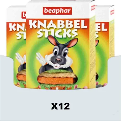 12x Beaphar Knabbelsticks Konijnensnacks (Knaagdier) 150 gr
