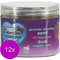 12x Renske Gezonde Beloning Hartjes Hondensnack Eend 100 gr