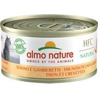 48x Almo Nature HFC Natural Kattenvoer Nat Blikje Tonijn&Garnaal 70 gr