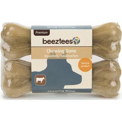 Beeztees Kauwbot Runderhuid 14 cm 2 stuks