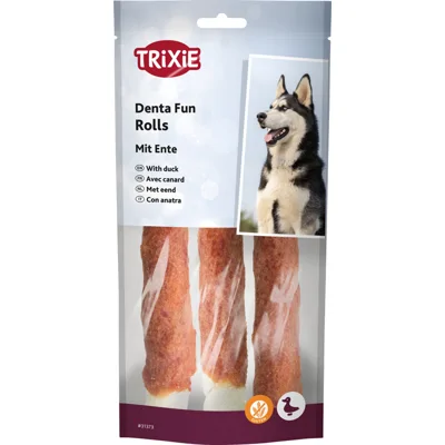 Trixie Denta Fun Duck Chewing Rolls - 17 cm - 140 g