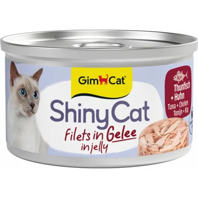 GimCat Kattenvoer Nat ShinyCat Filets in Jelly Tonijn&Kip 70 gr