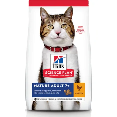 6x Hill's Science Plan Kattenvoer Mature Adult Kip 1,5 kg