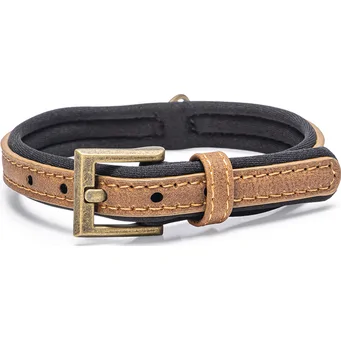 Beeztees Balacron Ax kunstleer bruin halsband hond 24-30cm x 10mm