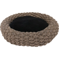 Duvo+ espresso mand rond katoentouw zwart/bruin S - 44x44x13cm