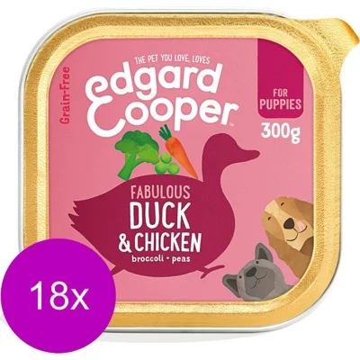 Edgard & Cooper Puppy Eend & Kip kuipje 18 x 300gr