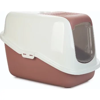 Kattenbak Nestor roze/wit 56X39X39