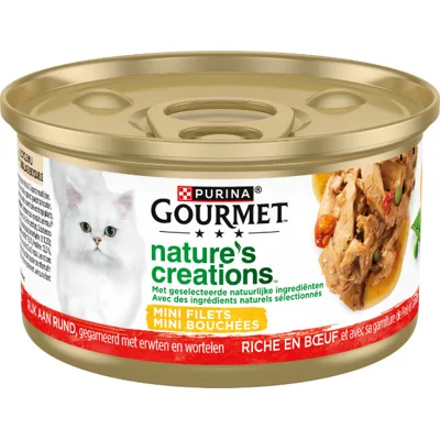 Gourmet Nature's Creations met rund nat kattenvoer 85g 24 x 85 g