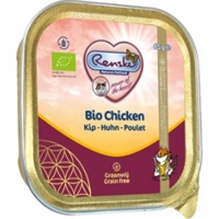 Renske Biologisch Graanvrij vers gestoomd kip natvoer kat (kuip) 19 x 85 g
