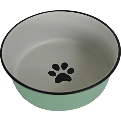 RVS eetbak mintgroen voor hond en kat 13 cm