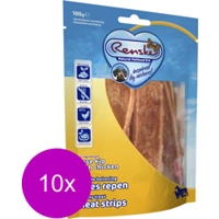 10x Renske Gezonde Beloning Vleesrepen Hondensnack Kip 100 gr