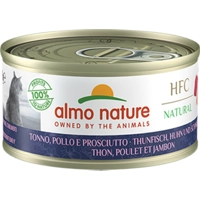 48x Almo Nature HFC Natural Kattenvoer Nat Blikje Tonijn&Kip&Ham 70 gr