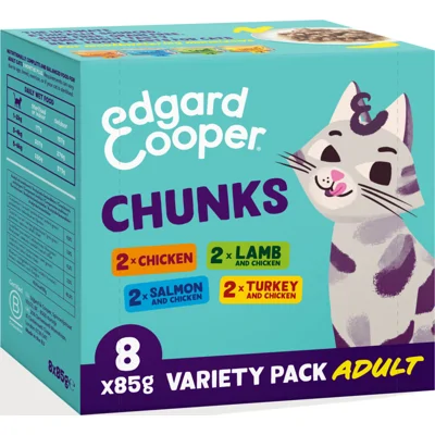 6x Edgard&Cooper Kattenvoer Adult Multipack 8 x 85 gr