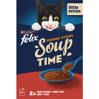 8x Felix Soup Rund - Kip Selectie 6 x 48 gr